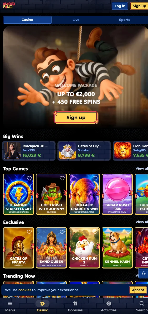 Gangstasino Casino App